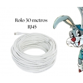 Cabo De Rede Internet - Branco 30Metros (ROLO FECHADO CLIPADO) - 30 METROS