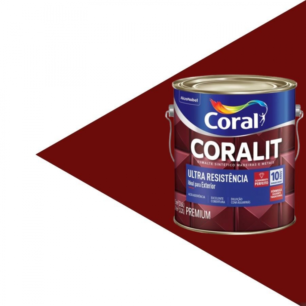 Esmalte Coralit Ultra Resistência 900ml - VERMELHO GOYA