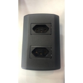 Tomada Dupla 2P+T 10A 250V - PRETO FOSCO