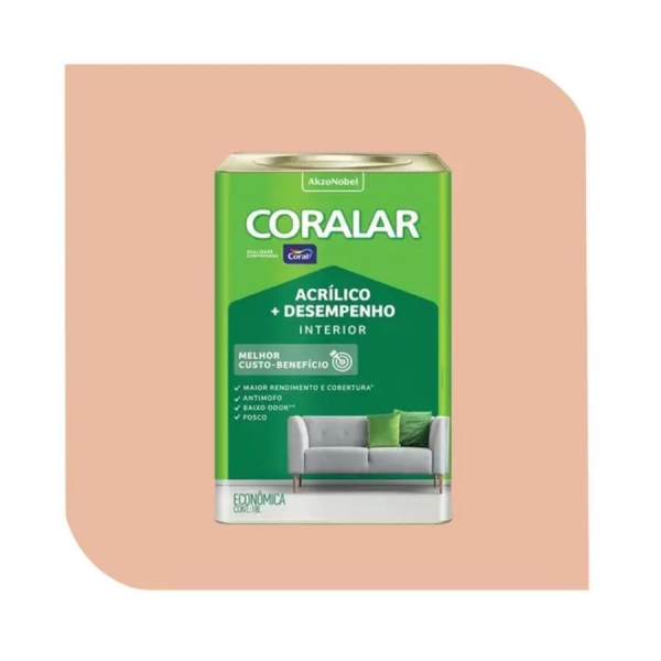 Tinta Coral Coralar - Acrílico + Desempenho - PESSÊGO 18L