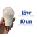 Kit 10 Lâmpadas LED Bulbo 15w - 6500k