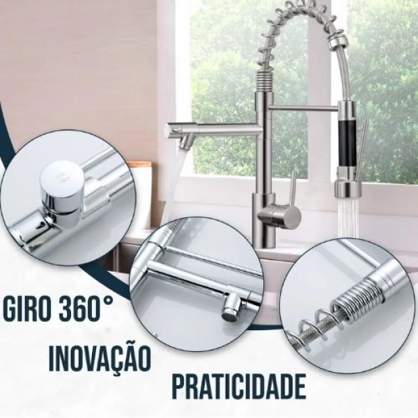 Torneira Gourmet Mesa com Dois Jatos Monocromático - Cód - LINHA METAL