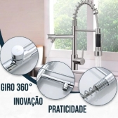 Torneira Gourmet Mesa com Dois Jatos Monocromático - Cód - LINHA METAL