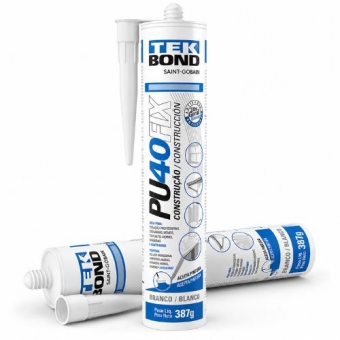 Silicone Pu 40 Cola Fix Adesivo Selante Branco 387g Tek Bond