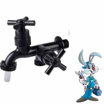 Torneira Máquina de Lavar ABS Black - 1/4 Volta - Cód:1253431P