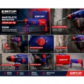 Martelete Rompedor Emtop 950W 220V - Cód 35118 - ROMPEDOR