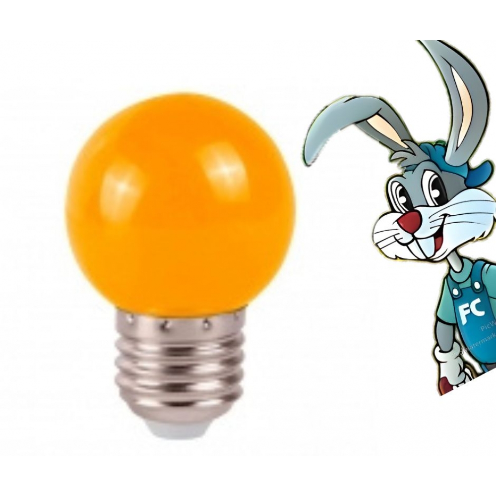 Lâmpada Bolinha 1W Amarela - BIVOLT E27 -  cód - 34323 - AMARELA