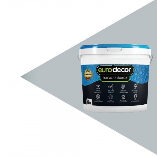 Borracha Liquida Emborrachada Eurodecor 12kg - CINZA  ALUMINIO