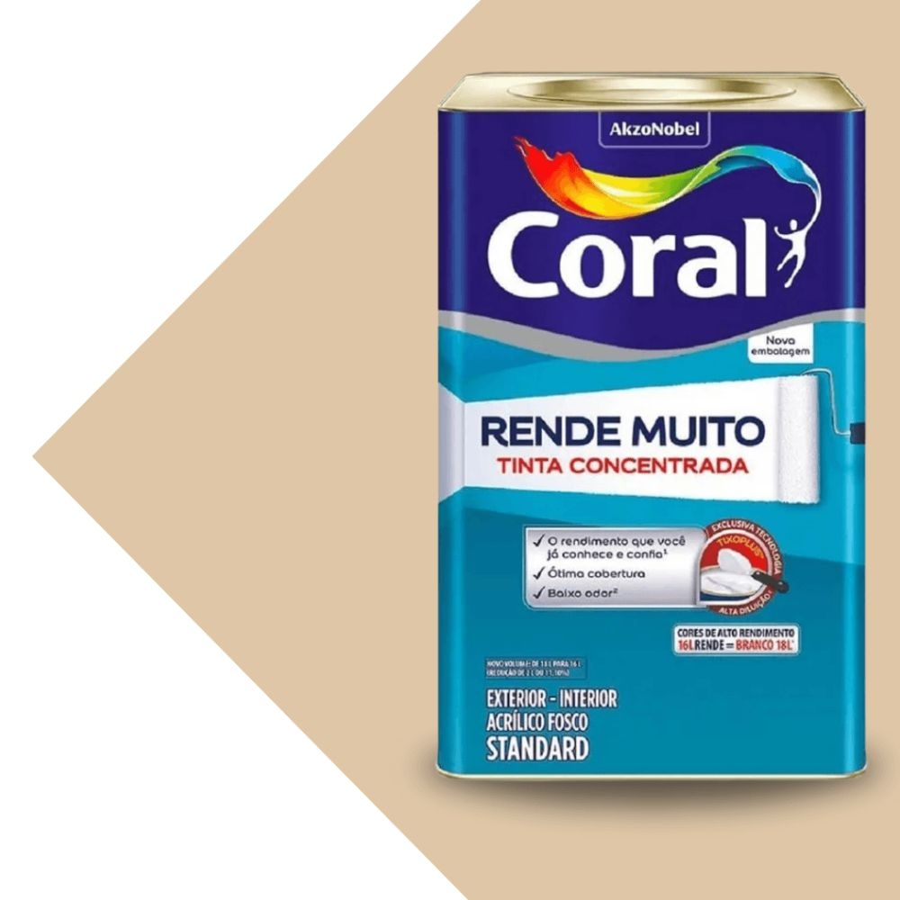 Tinta Coral Rende Muito 16L - Tinta concentrada - AREIA