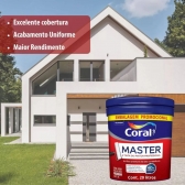 Tinta Acrílica Premium Master Interior e Exterior Branco Fosco 20l Coral - BRANCO FOSCO