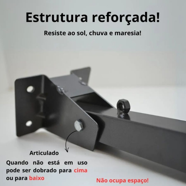 Varal dobrável ALG 50cm 4 ganchos - PRETO - ALG