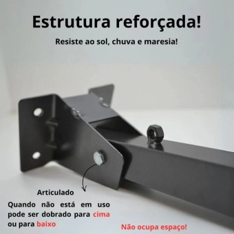 Varal dobrável ALG 50cm 4 ganchos - PRETO