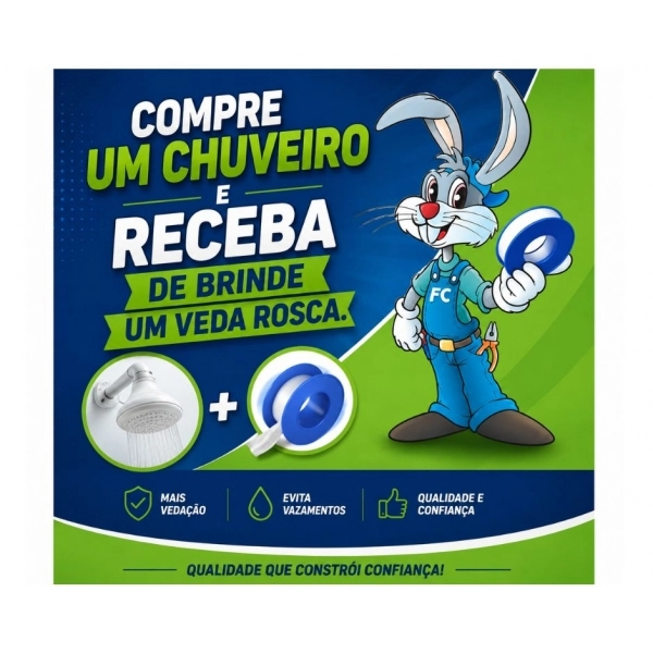 Chuveiro Gorducha 4T 220V 5700W  - cód 34609 - BRANCO
