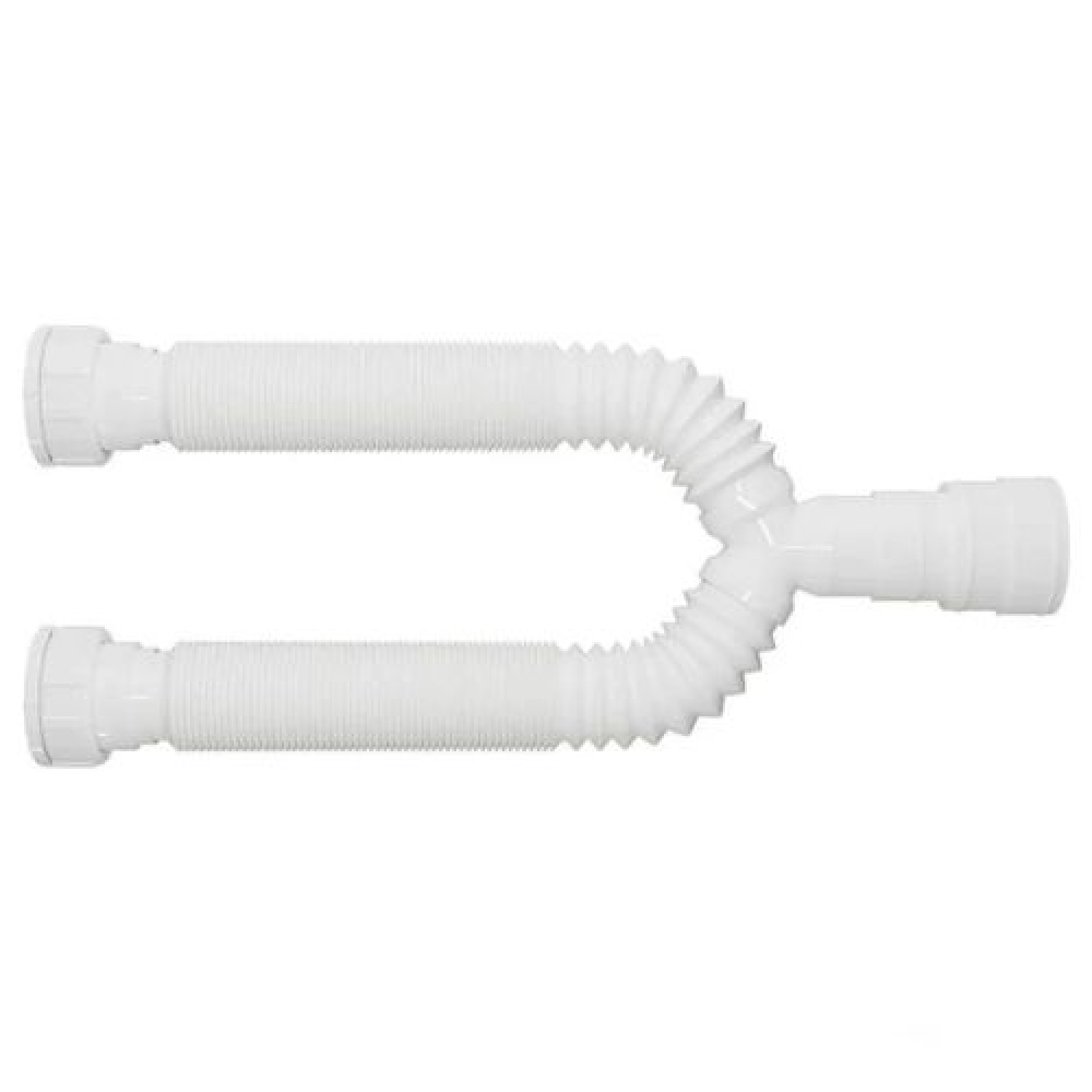 Sifão Sanfonado Duplo Universal Branco - Cód 5380 - 2 SAÍDAS