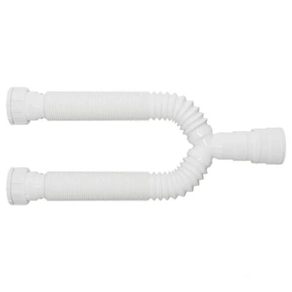 Sifão Sanfonado Duplo Universal Branco - Cód 5380 - 2 SAÍDAS