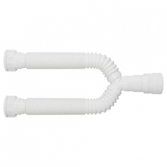 Sifão Sanfonado Duplo Universal Branco - Cód 5380