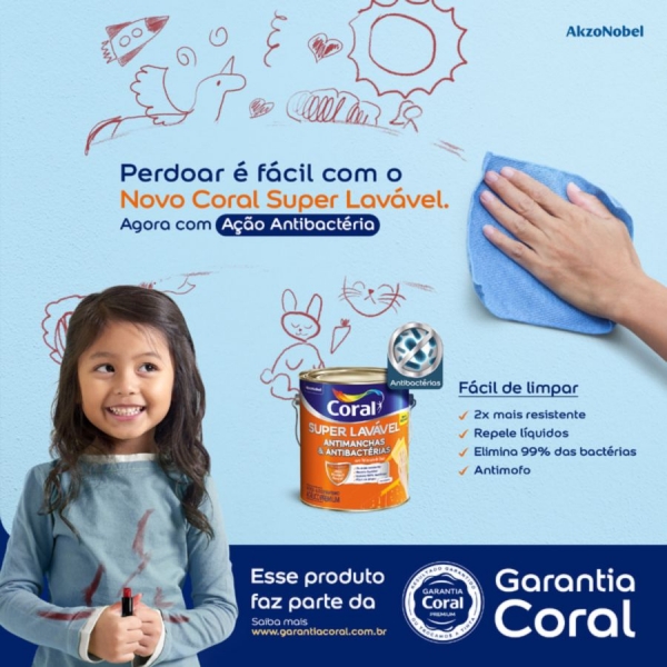 Tinta Acrílica Fosca Super Lavável Premium Ambiente Interno Branco 3,6L Coral - BRANCO FOSCO