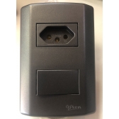 1 Interruptor 1 Tecla Simples - 10A 250V + Tomada 2P +T 20A  250V - GRAFITE