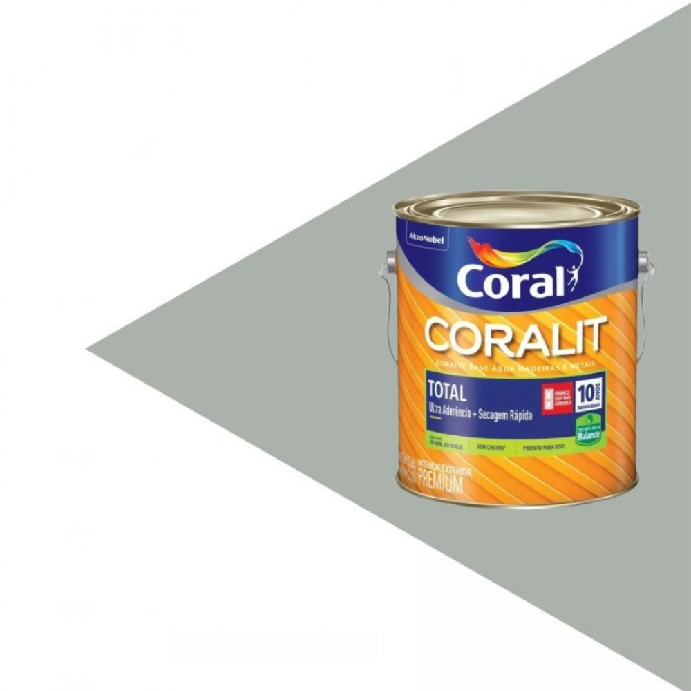 Esmalte Sintético Coralit Total 3.6L - Base Água - PLATINA BR