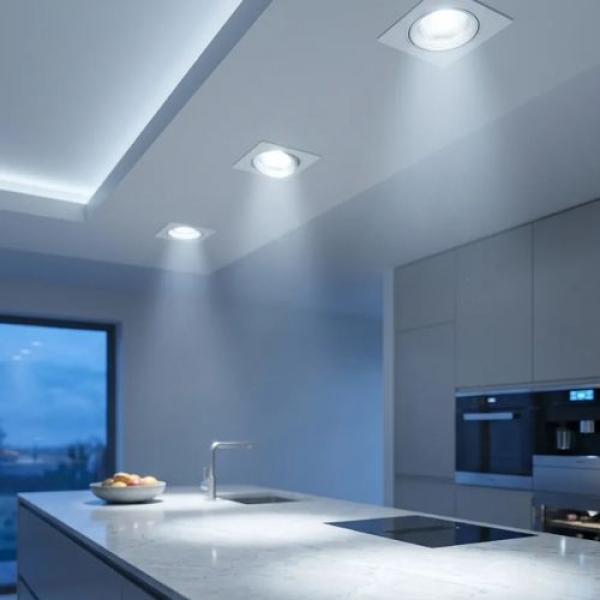Spot Led Quadrado Embutir - 5w 6500k - cód 3367 - LUZ BRANCA