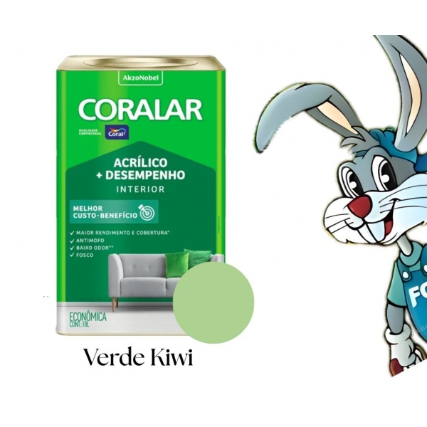 Tinta Coral Coralar 18L - Acrílico + Desempenho - VERDE KIWI