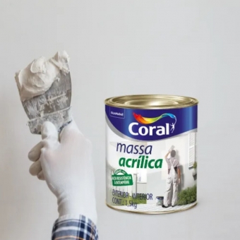 Massa Acrílica Coral 1,5kg Interior e Exterior - Coral