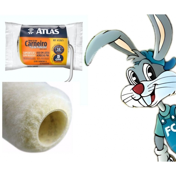 Rolo La Mista Carneiro + Polyester 5cm - cód 22125 - ATLAS