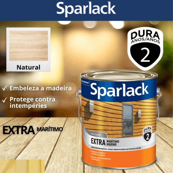 Verniz Sparlack Extra Maritímo Brilhante Natural Incolor 3,6l - Base Solvente - EXTRA