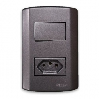 1 Interruptor 1 Tecla Simples - 10A 250V + Tomada 2P +T 20A  250V