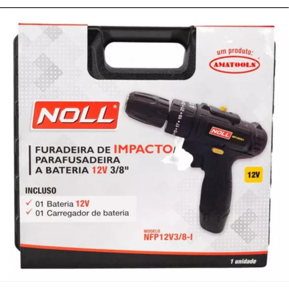 PARAFUSADEIRA DE IMPACTO A BATERIA 12v 3/8 Noll