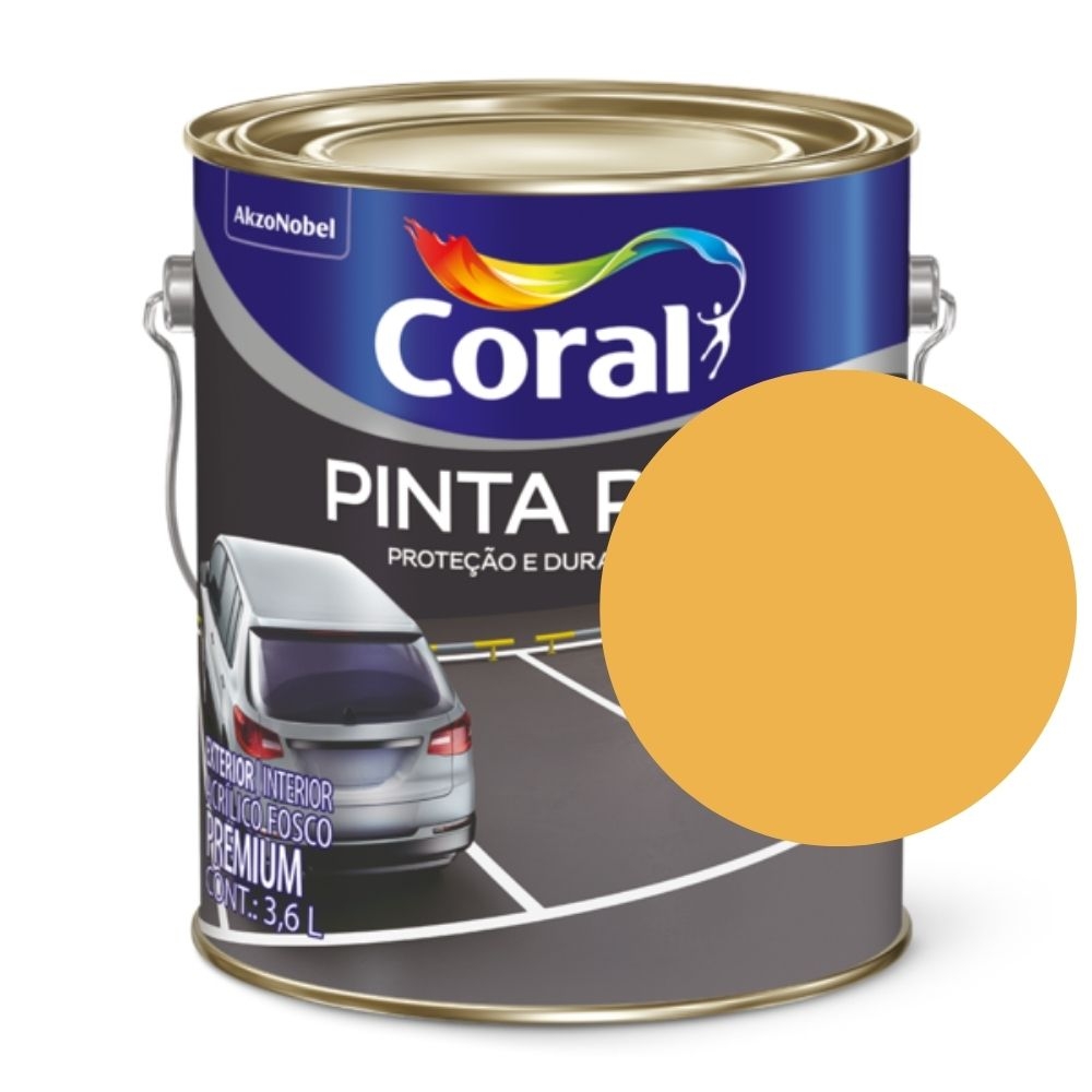 Tinta Fosca Pinta Piso Premium Internas e Externas 3,6L Coral - AMARELO DEMARCAÇÃO