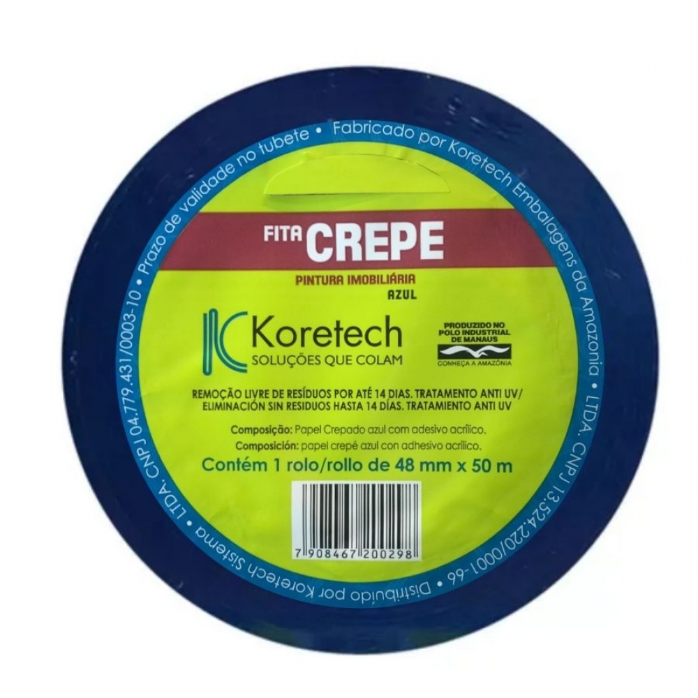 Fita Crepe Automotiva Imobiliária Azul 48mmx50m - cód 35030 - ADERE