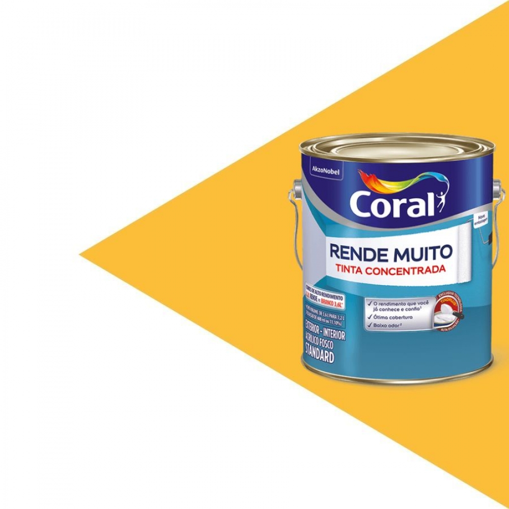 Tinta Coral Rende Muito 3,2L - Tinta concentrada - AMARELO FREVO