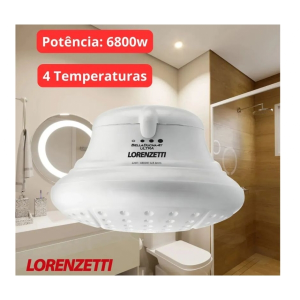 Chuveiro Bella Ducha 4T  220V 6800W - Lorenzetti -  cód 9959 - LORENZETTI