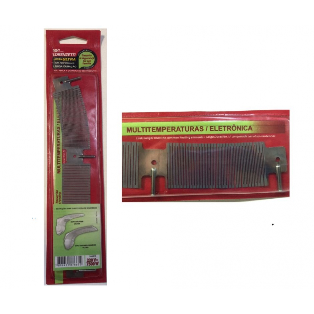 Resistência Duo Shower 7500w - 220v - 3065-D cod 30485 - LORENZETTI