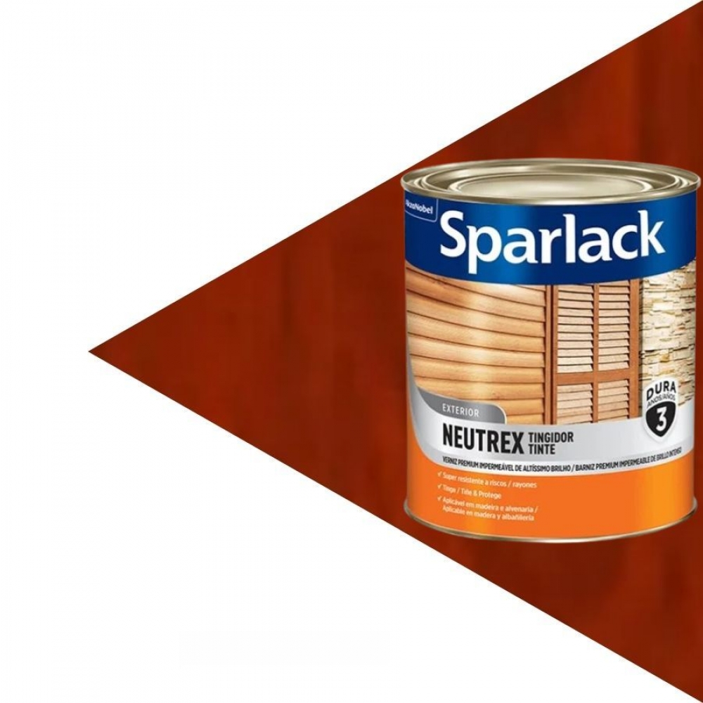 Verniz Sparlack Neutrex Mogno Avermelhado Brilhante 900ml - Base Solvente - NEUTREX