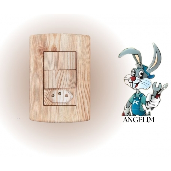 Interruptor 2 Teclas Simples com Tomada 2P+T 10A 250V - cód 30993