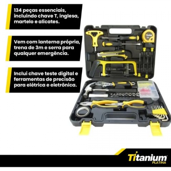 Maleta Ferramentas Completa Jogo 134 Peças - Cód 36585 - KIT