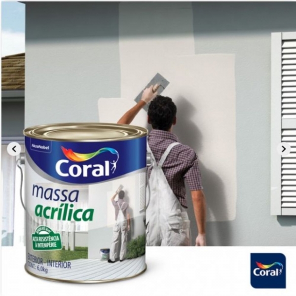Massa Acrílica Coral 1,5kg Interior e Exterior - Coral - LATINHA