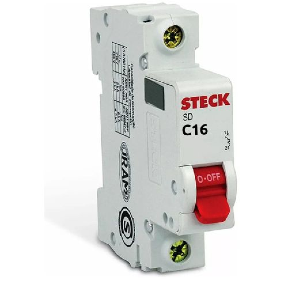 Disjuntor Unipolar STECK C16A - Cód 2189 - C16A