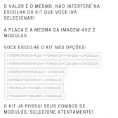 Placa Grafite 4x2 P/2 Modulos C/Suporte - Escolha os kits - PLUZIE