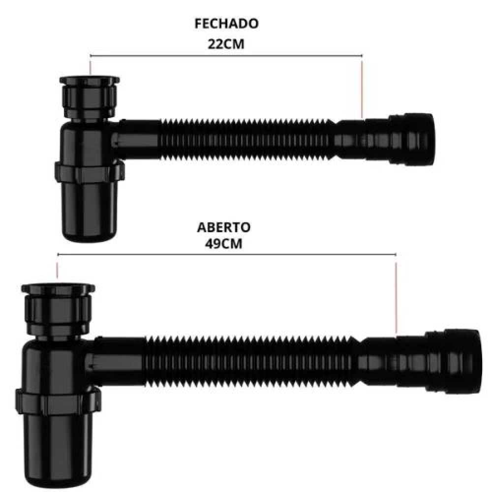 Sifão Copo Sanfonado Universal 49cm - Cód 31103 - ASTRA