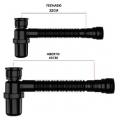 Sifão Copo Sanfonado Universal 49cm - Cód 31103 - ASTRA