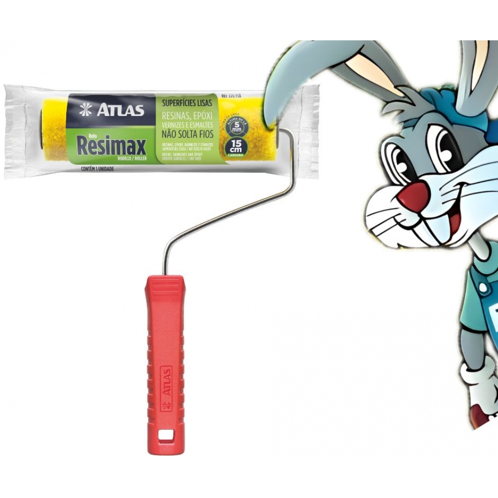 Rolo Resimax 15cm Lã Sintética - cód 1699 - ATLAS