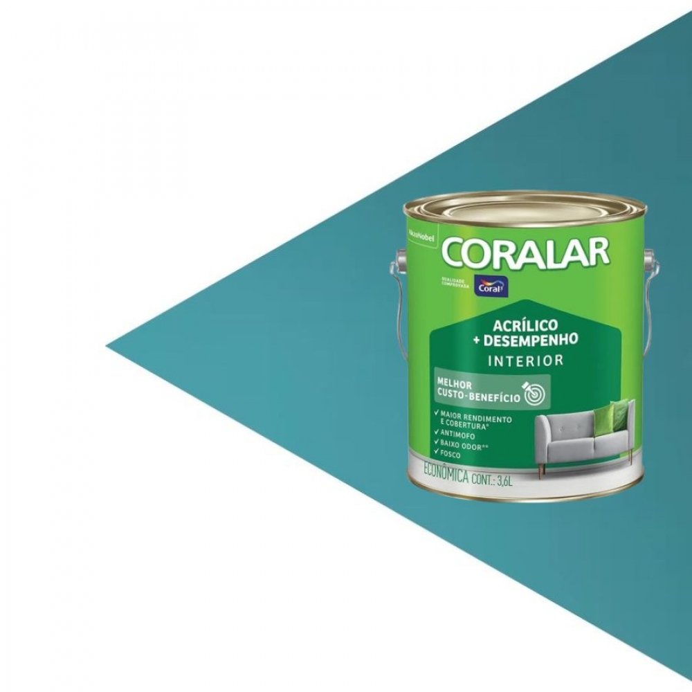 Tinta Acrílica Coral Coralar 3,6L – Economia com Qualidade - AZUL ARPOADOR