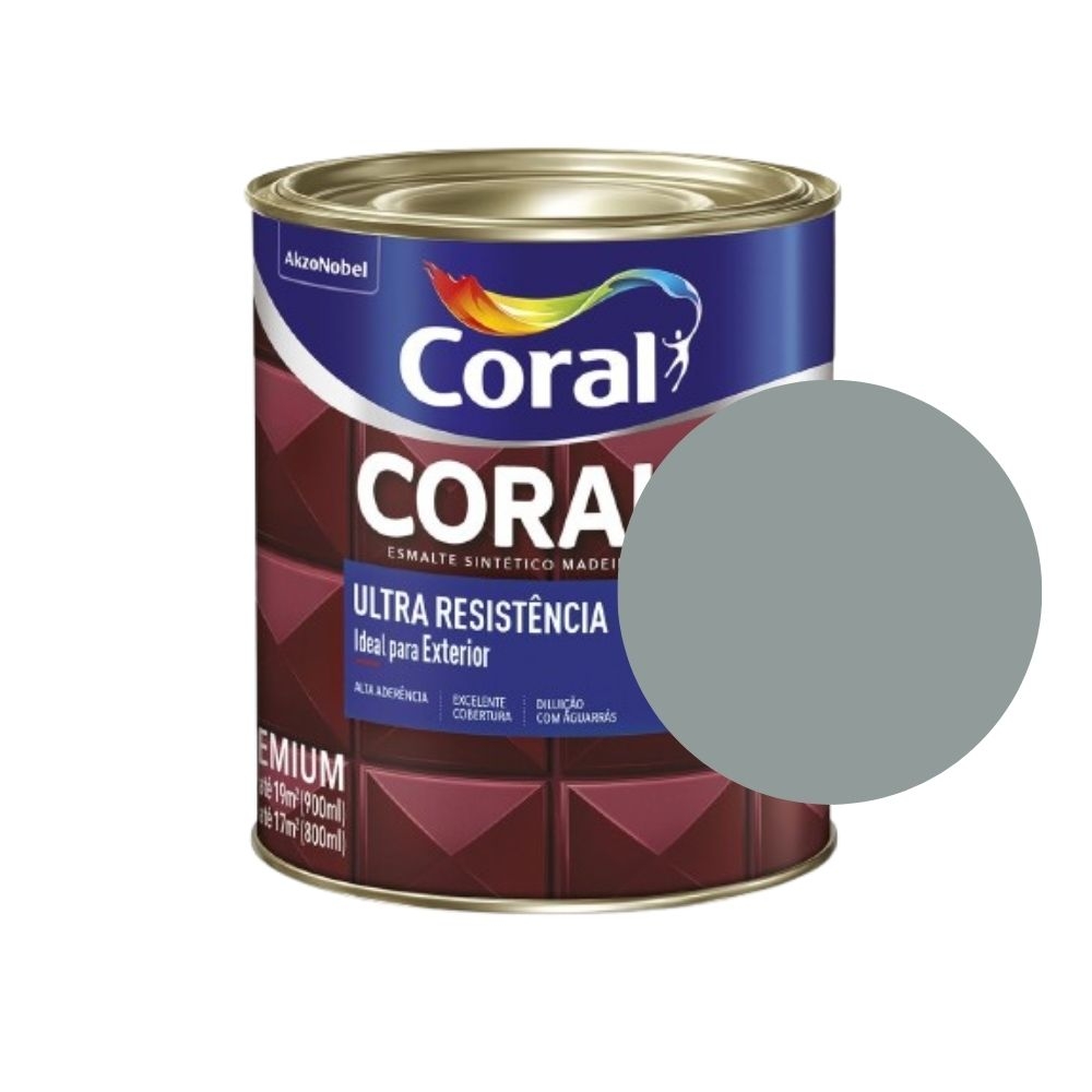 Tinta Esmalte Coral Ultra Resistência 3,6 L - CINZA MÉDIO