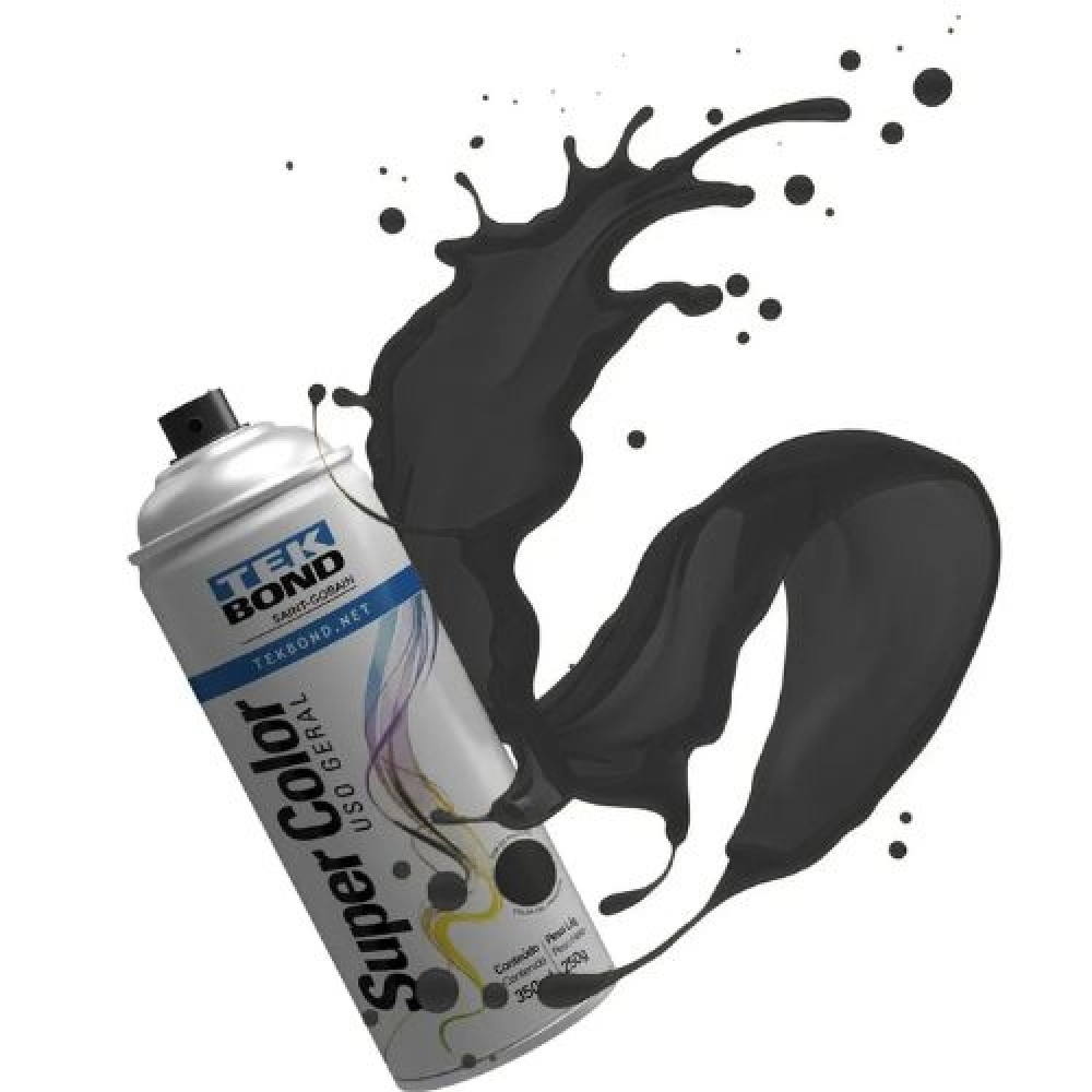 Spray Tek Bond - Preto Brilhante Uso Geral - 350ml - USO GERAL