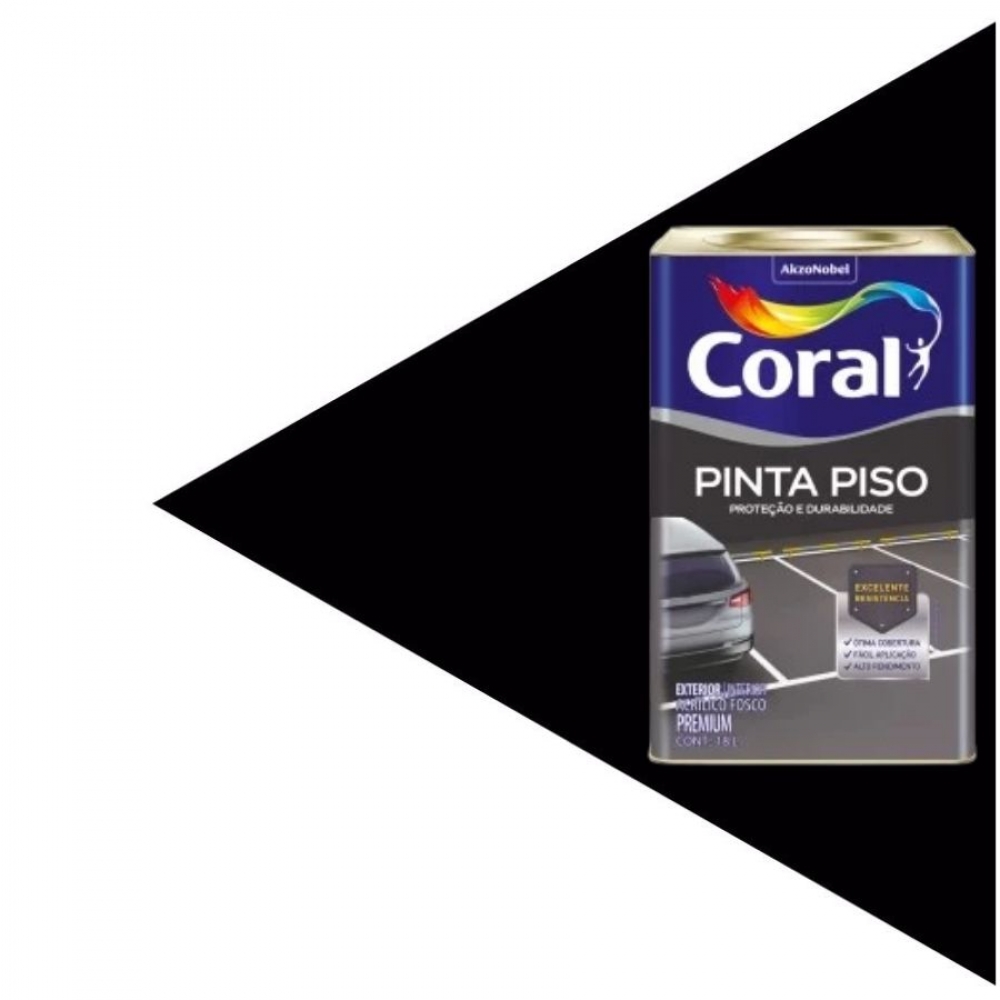 Tinta Piso Premium Internas e Externas 18L Coral - PRETO